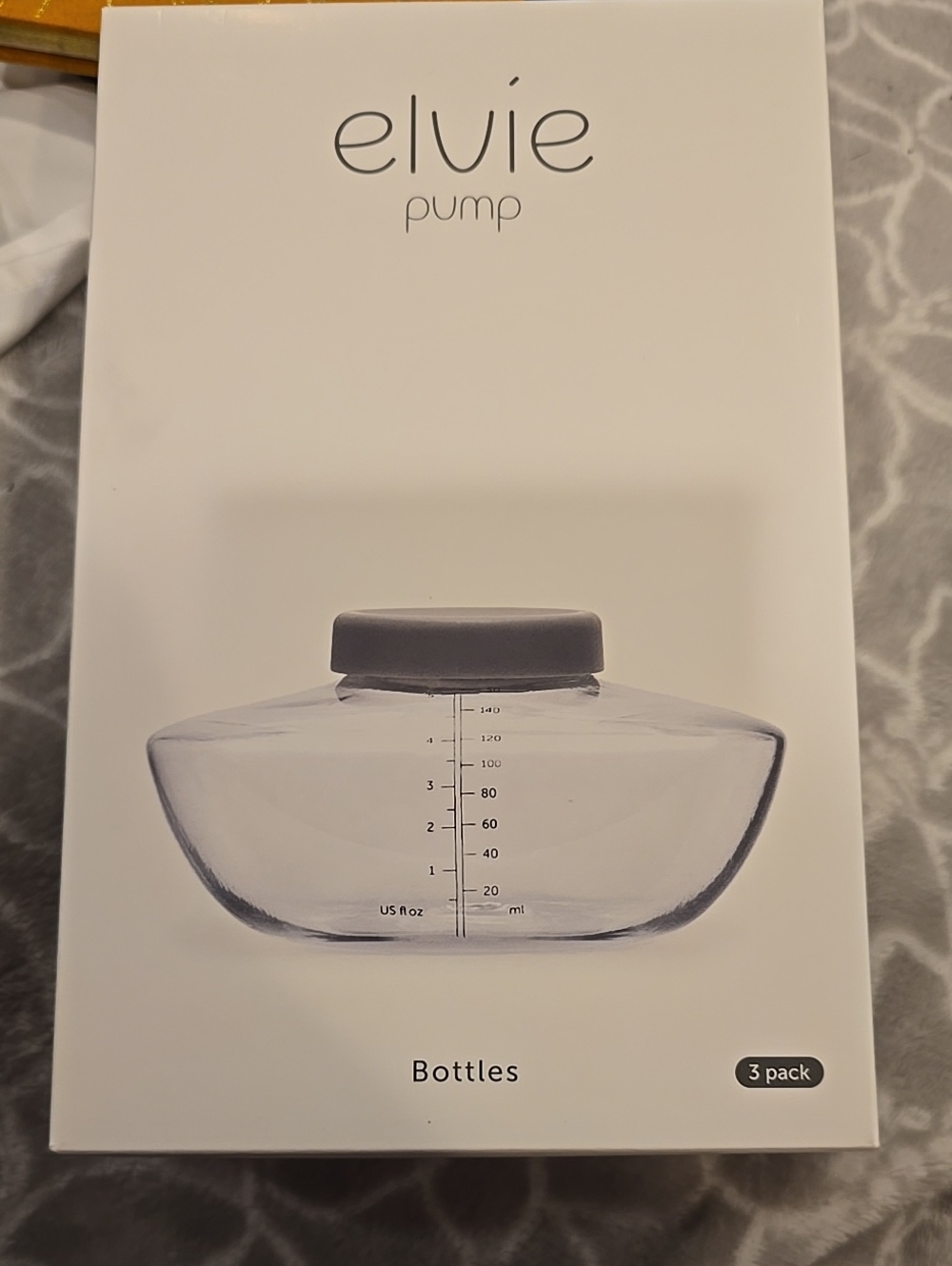New Elvie Pump Replacement Bottles -breastmilk Clear with Gray Caps